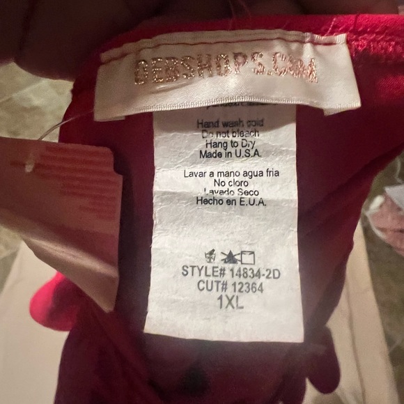 💕Plus size 1XL Ruffle Shoulder Flared dress- pink💕 - Picture 5 of 5